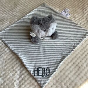 Gerber Organics Plush Grey Fox Striped Lovey Stuffed Animal Security Blanket Toy